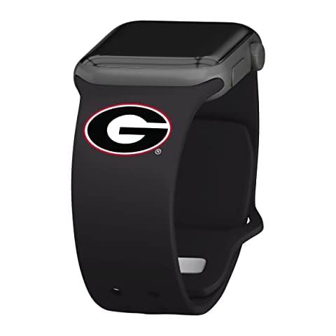 Affinity Bands Georgia Bulldogs Silicone Sport Band Compatible with Apple Watch (42/44/45mm Black) Cover