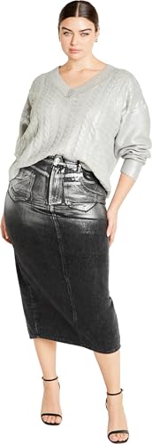 Image of City Chic Plus Size Jumper Iliana in Silver
