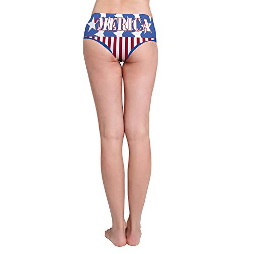 AWESOMETIVITY Funny Women's Hipster Panties - Patriotic 4th of July 'Merica, S