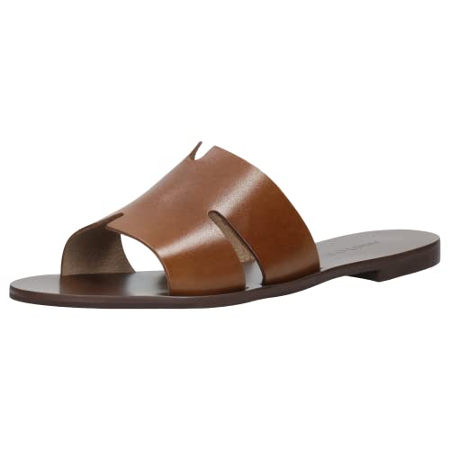 Mules pour femme en cuir marron clair WOJAS, chaussures d'été confortables