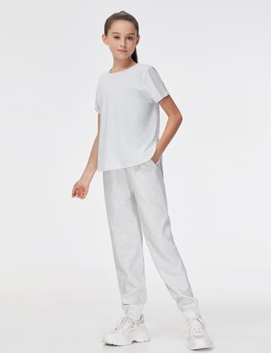 Image of THE GYM PEOPLE Girl's Athletic ShirtsWorkout Tops with Side Slits | Soft, Breathable, Side slits, Relaxed fit, Easy to match, For running, dancing and daily wear
