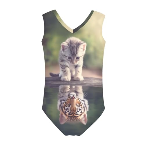 Image of Girls Bathing Suit Size 3-14 Swimsuits for Girls One-Piece Swimwear Summer V-Neck Sleeveless
