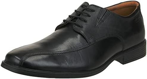 Clarks mens Tilden Walk oxfords shoes, Black Leather, 12 Wide US