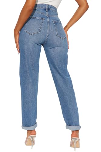 BessCops Women's Boyfriend Jeans Stretchy Ripped Distressed Denim Mom Jean Pants2