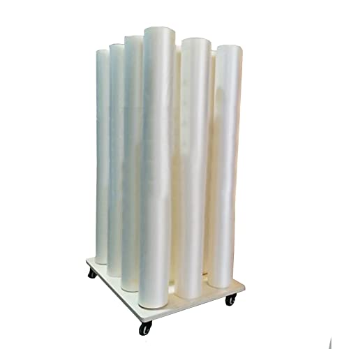 Carrello portatile in tessuto metallico con tavola in legno, supporto per supporti per fotografia, carta e rotoli di vinile, ideale per ufficio e negozio di stampa