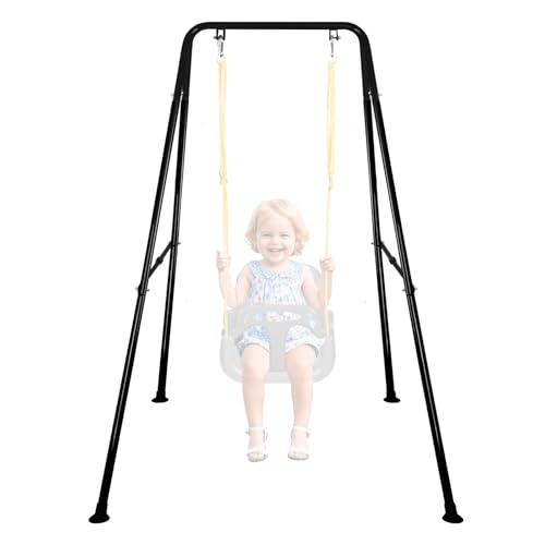 Image of Foldable Swing Stand for Kids, Heavy-Duty Metal Swing Frame for Indoor /Outdoor, Suitable for Most Baby Toddler Swings, Easy to Assemble & Store, Swings not Included