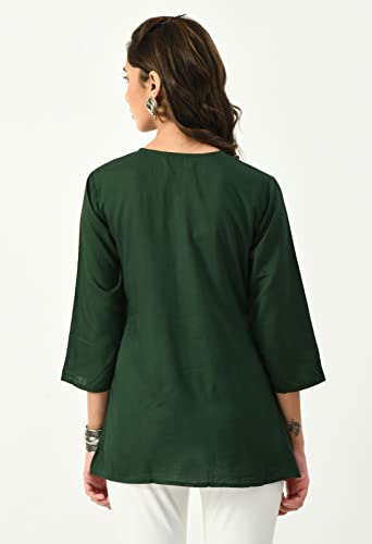 Image of GLAMEO Women's Rayon Classic Heavy Embroidery Stylish Top