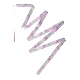 iixpin 1Pcs Glitzerndes Gymnastikband Tanzband Sportgymnastik Streamer mit Stick Regenbogen Rhythmikband Turnband für Kinder Künstlerisches Tanzen Aufführung Rosa B 4M