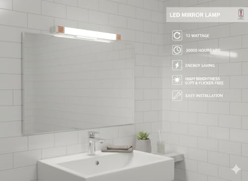 Image of 12W White PVC Body | Dressing Table |Rose Chrome Finish | Bathroom Mirror | Vanity | Picture | Cabinet | Adjustable | Wall Mounted Light. 2 Year Warranty. (White Rosegold, 12w PVC)