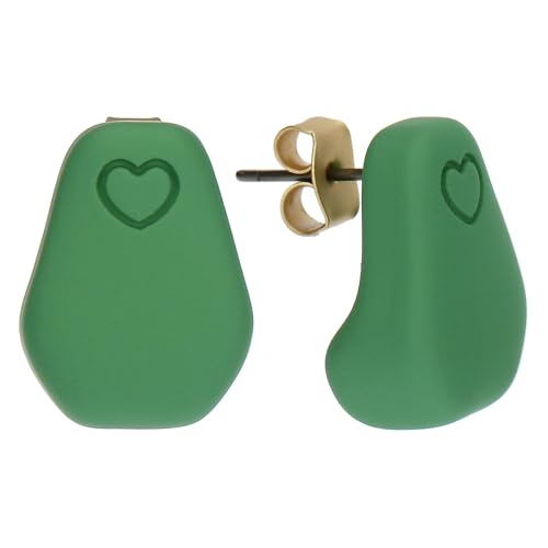 THUN - Orecchini pin cuore piccolo - metallo, resina - Collezione Dedicato a te - 1.7 x 1.3 x 0.4 cm