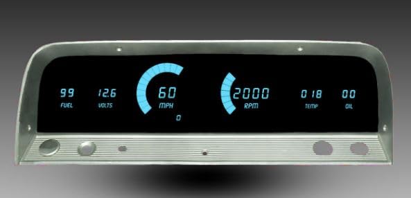 Intellitronix Led Digital Dash Replacement Panel Compatible with Chevrolet Truck 1964-1966 DP6002T (Teal)