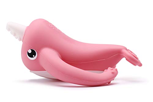 Image of Smily Mia Narwhal Silicone Baby Teething Toys for 3-6 6-12 Months, Teething Relief Toys, Food Grade Silicone Teether Baby Toys, Sensory Toys for Teething Babies, Baby Essential, BPA Free, Pink