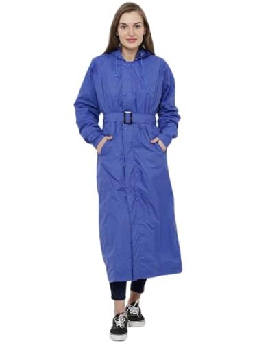 Image of Rainfighter Women /Ladies High Neck Raincoat | Waterproof Long Raincoat with Belt