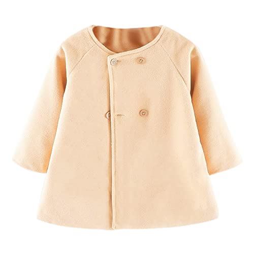Toddler Baby Girls Cloak Coat Fleece Long Sleeve Button Jacket Fall Winter Warm Double Breasted Outerwear