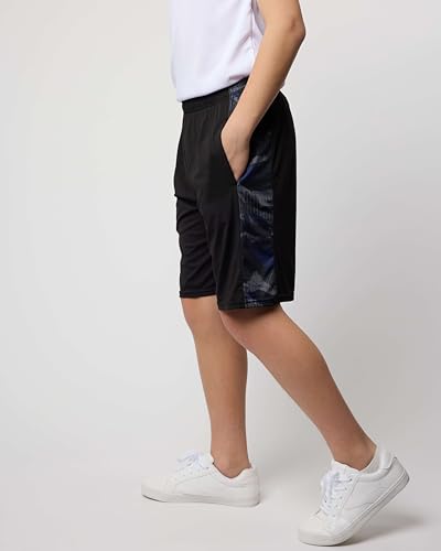 Image of Real Essentials 5 Pack: Boys' Dry Fit Basketball Shorts for Youth Kids Teens - Athletic Running Soccer Sports with Pockets