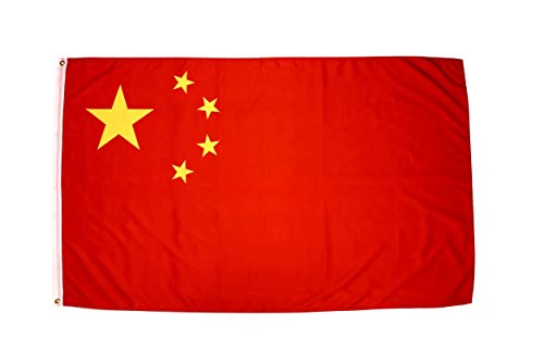 China Flag with Polyester Fabric Two Brass Grommets and Double Stitched Edges 3x5 Chinese Flag 3x5 Flag of China