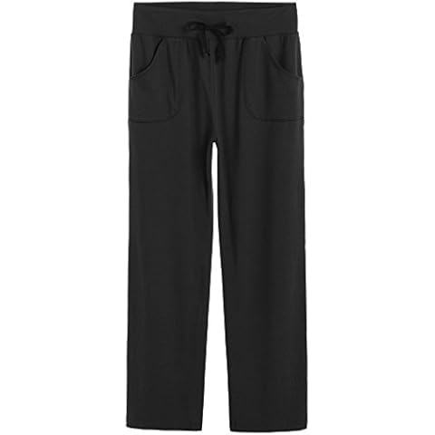 Latuza Women's Cotton Lounge Pants, Black, Large Cover
