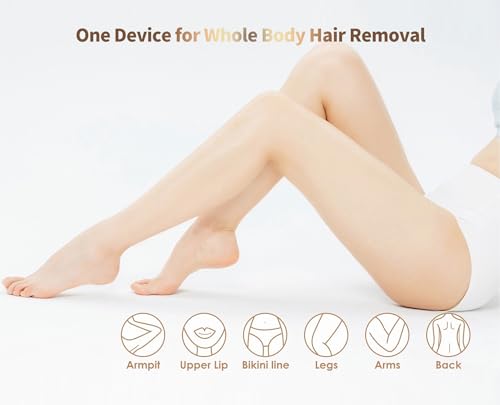 Home Use IPL Beauty Device Permanent Hair Removal for Whole Body Laser Hair Removal Device Permanent Painless Remover Reduction in Hair Regrowth for Women and Man Body