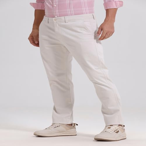 Image of BASICS Premium Cotton Stretch Formal Trousers for Men | Office Pants