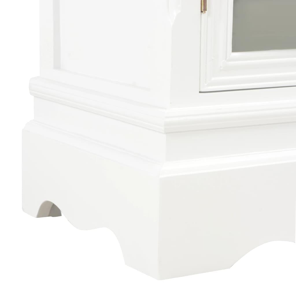 Klasyczny kredens biały, 70 x 28 x 70 cm, lite drewno sosnowe, z 4 szufladami i 2 półkami, w stylu francuskim, kredens z płyty MDF i drewna sosnowego, do salonu, sypialni
