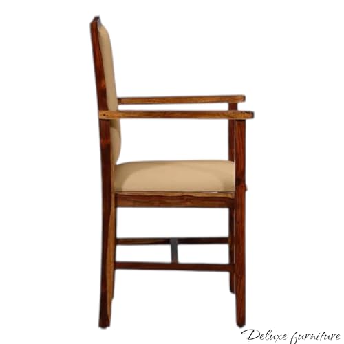 Image of Solid Wooden Chair | Arm Chair for Living Room, Bedroom & Home (48D x 53W x 99H Centimeters (Provincial Teak, One Seat)