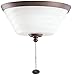 Kichler 380101OBB Universal 1-Light Fluorescent Ceiling Fan Light Fixture, Oil Brushed Bronze Finish with Cased Opal Glass Shade
