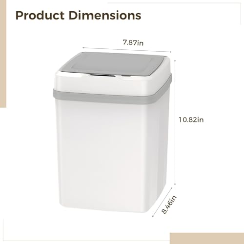 Caneca de basuras touchless 12L sensor blanca miniatura 3