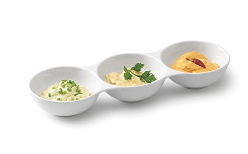 Tognana Antipasti-Schale/Dippschale/Knabberschale aus Porzellan, mit DREI Segmenten, 37 x 12 x 6 cm von Cover