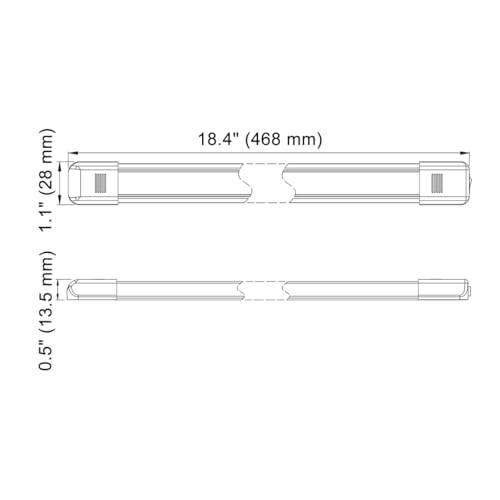 Lámpara LED para interior Raycharm 18.4" x 1.1" gris miniatura 2