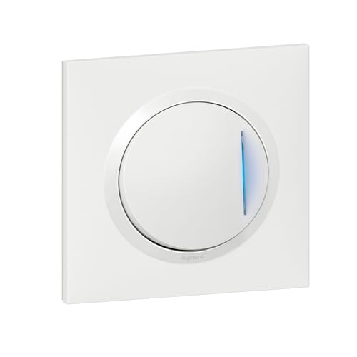 bouton poussoir - lumineux - complet - blanc - legrand dooxie 600716