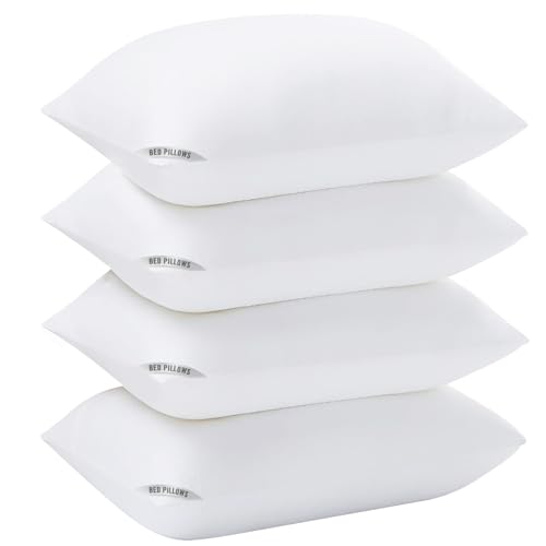 Image of Sycoodeal Standard Size Bed Pillows for Sleeping 4 Pack,Luxury Hotel Pillows,Comfortable and Supportive,Machine Washable,Suitable for Stomach,Back and Side Sleepers.