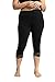 Ulla Popken Damen große Größen Übergrößen Plus Size Capri, elastischer Spitzensaum, bis Gr. 66/68 schwarz 50+ 794681130-50+