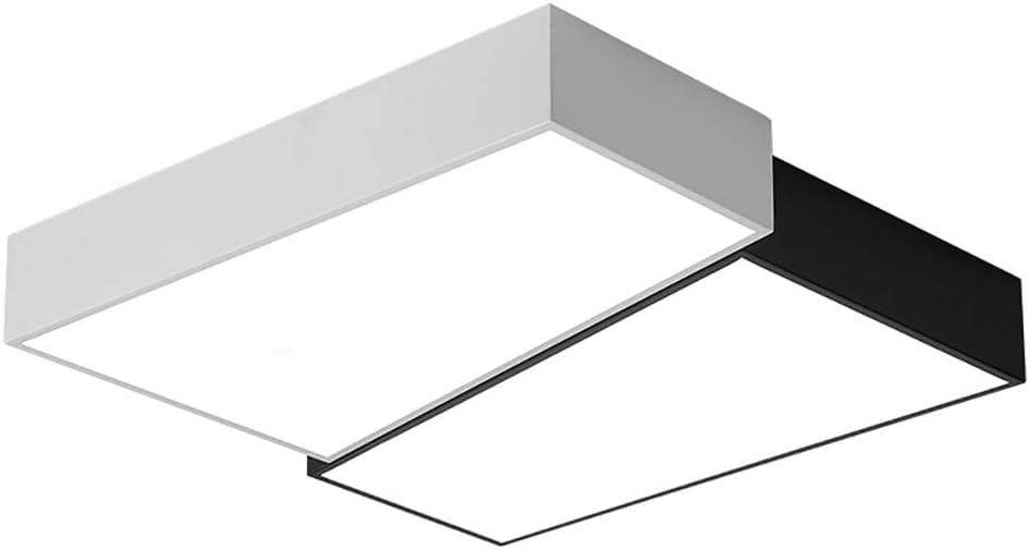 Plafonnier carré LED noir et blanc pour éclairer un bureau sombre