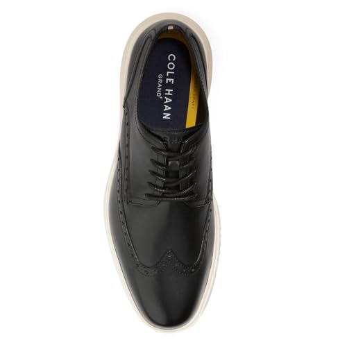 Cole Haan Men's Grand+ Wingtip Oxford, Black/Ivory, 13