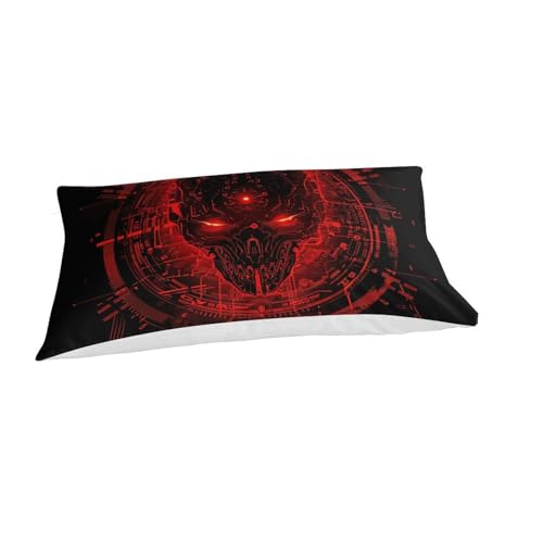 Housse de couette crâne 3D en microfibre douce et finitions premium à zip - 3