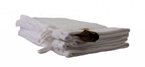 Gözze - Manopla de baño New York, Set de 4, Suave y absorbente, Algodón, 17 x 24 cm - Blanco