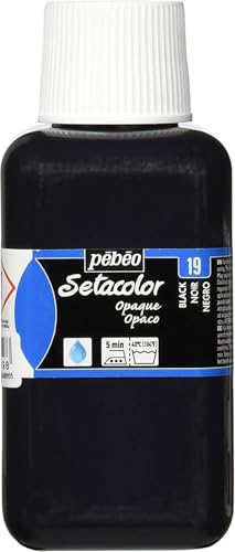 PEBEO Setacolor Opaque Fabric Paint 250-Milliliter Bottle, Black, 8.5 Fl Oz (Pack of 1)