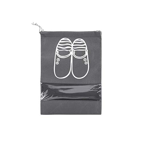 Preisvergleich Produktbild Vlies Kordelzug Hosentasche Reiseschuhe Aufbewahrungstasche Fensterstiefel Reisestaubdichte Tasche Haushalt Dunkelgrau M