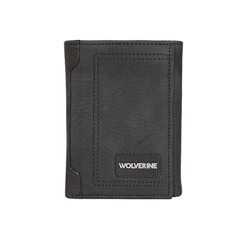 Portefeuille à trois volets Wolverine en cuir robuste contre l'usure