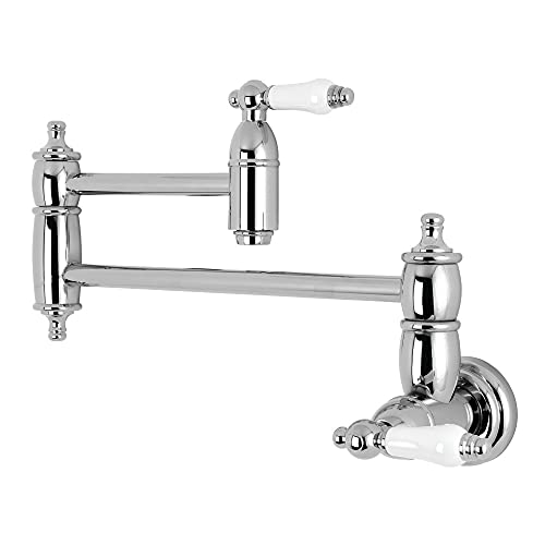 Kingston Brass KS3101PL Restoration Wall Mount Pot Filler Kitchen Faucet,