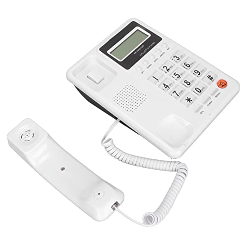 Teléfono con cable de botón grande blanco para el escritorio del hogar o salón familiar 6