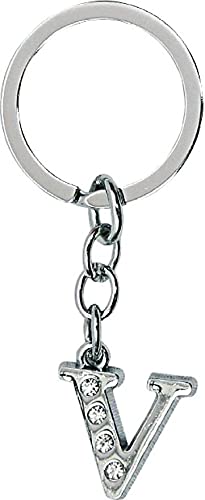 Kartual Alphabet Letter Metal Keychain | Keyring | Keyholder For Mens & Womens - Boys & Girls or Bike, Car, Home Keys - Silver - Birthday Return Gift Item