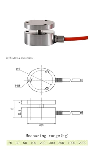 Precision Digital Force Gauge with Load Cell Sensor - Push Pull Dynamometer for Measuring Force, Weight & Pressure, High Accuracy ±0.05% F.S, 0-50KG Capacity