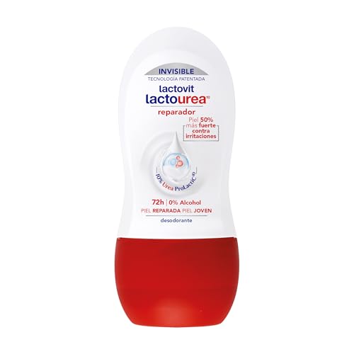 Lactovit - Desodorante Roll on Extra Eficaz Reparador Lactourea, 0% Alcohol, Anti-irritaciones Y 72H De Eficacia y Protección Inteligente, con Urea ProLactic10 - 50 Mililitros