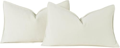 Miniatura 2 de Sanmetex Juego de 2 fundas decorativas de felpilla para cojín lumbar de 12 x 20 pulgadas, fundas de almohada de terciopelo suave, fundas de almohada