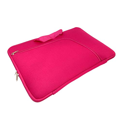 Capa Case Bolsa Notebook Com Bolso Slim Prática Reforçada Ziper Duplo - Rosa Choque Pink 17 polegada