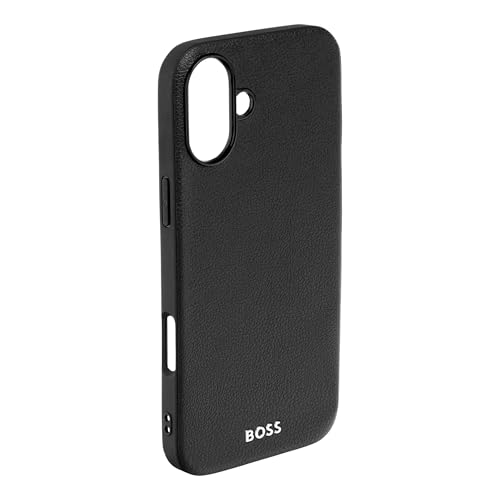 Coque BOSS Grained pour iPhone 16 protection rigide noire élégante - 3