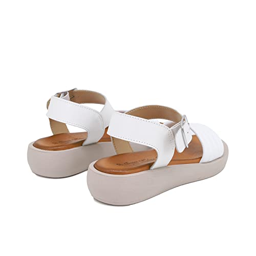 QUEEN HELENA Sandali di Pelle Bassi con Fibbia