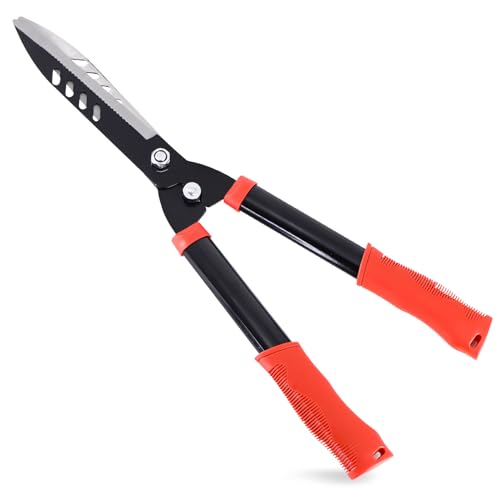 Tijeras de setos de 73 cm, cortasetos grandes y sólidas, cortasetos manual con mango de PVC, cortasetos de acero al manganeso, telescópica para dar forma y recortar setos
