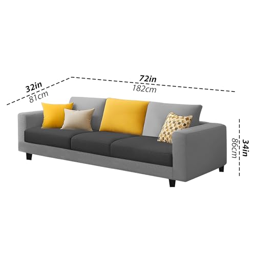 Image of Galib 3+2 Seater Sofa Set for Living Room (Black Grey Fabric) Premium Fabric Sofa Set